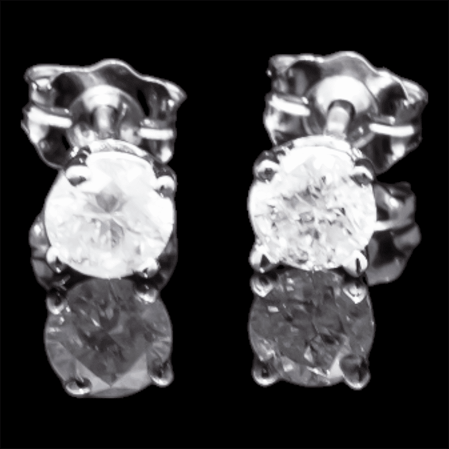  10k White Gold Earrings with 0.46 Carats of Diamonds
