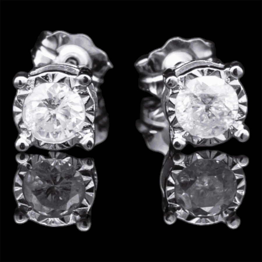  14k Yellow Gold Earrings with 0.64 Carats of Diamonds