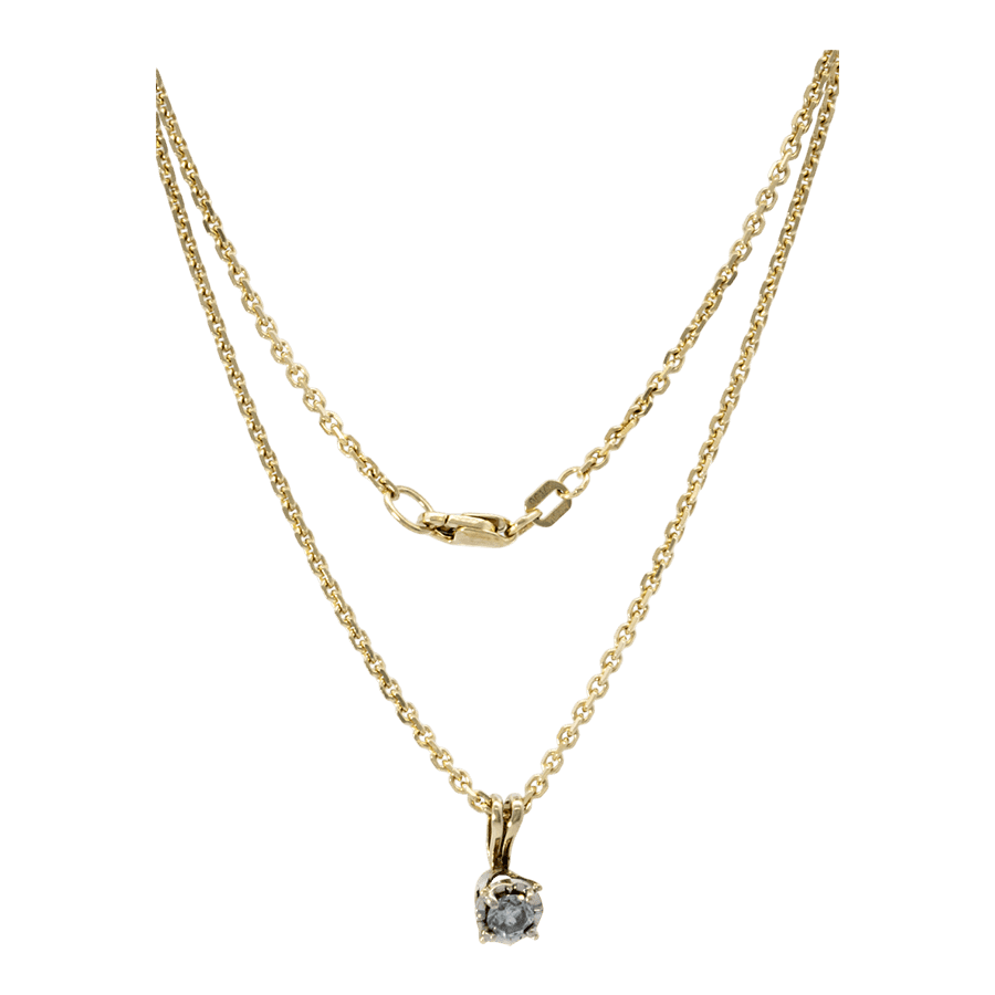  10k Yellow Gold Necklace with 0.24 Carats of Diamonds