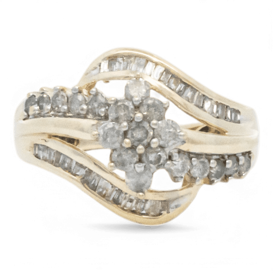  14k Yellow Gold Ring with 0.98 Carats of Diamonds