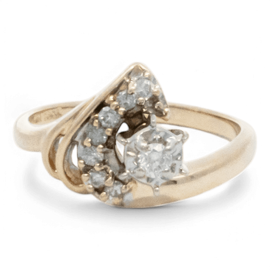  14k White Gold Ring with 0.12 Carats of Diamonds