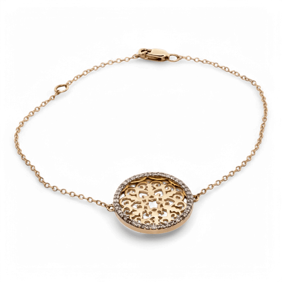  14k Yellow Gold Bracelet with 0.22 Carats of Diamonds