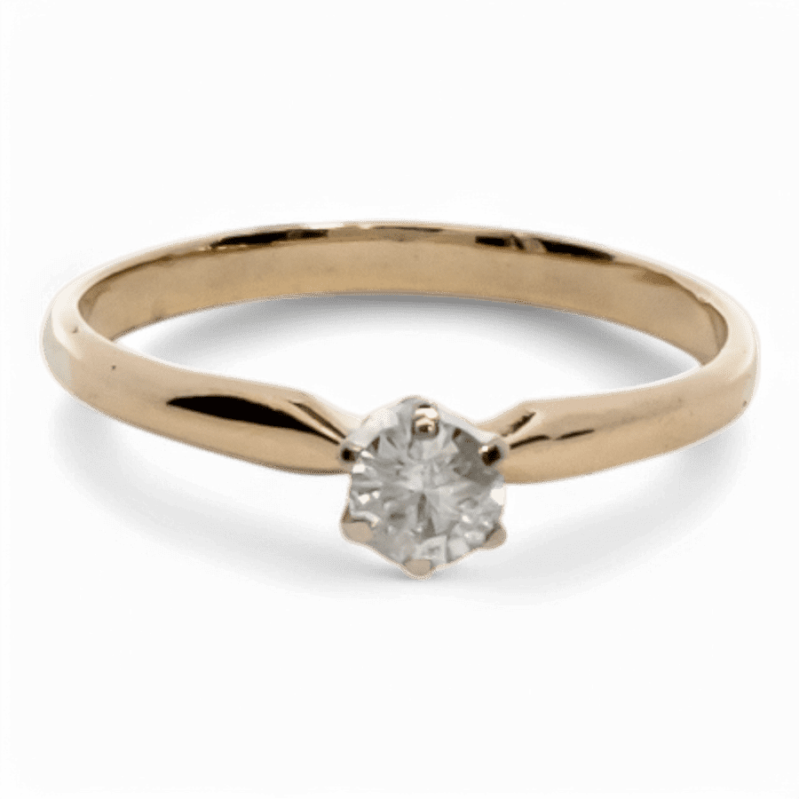  14k Yellow Gold Ring with 0.15 Carats of Diamonds