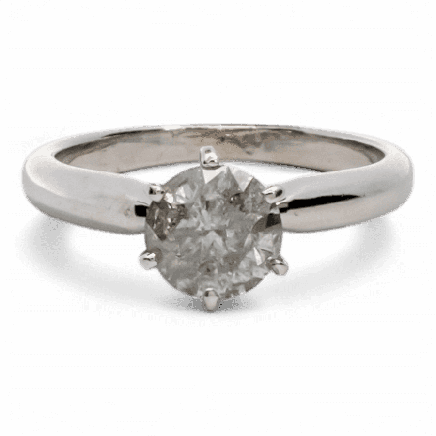  14k White Gold Ring with 1.01 Total Carats of Diamonds 