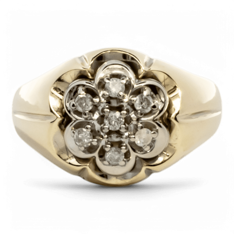  10k Yellow Gold Ring with 0.21 Total Carats of Diamonds 