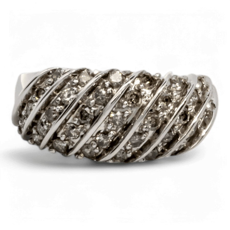  10k White Gold Ring with 0.70 Carats of Diamonds
