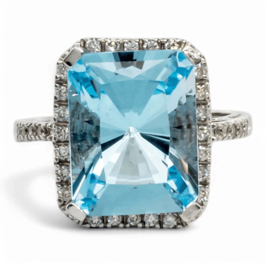  14k White Gold Ring with 0.36 Carats of Diamonds