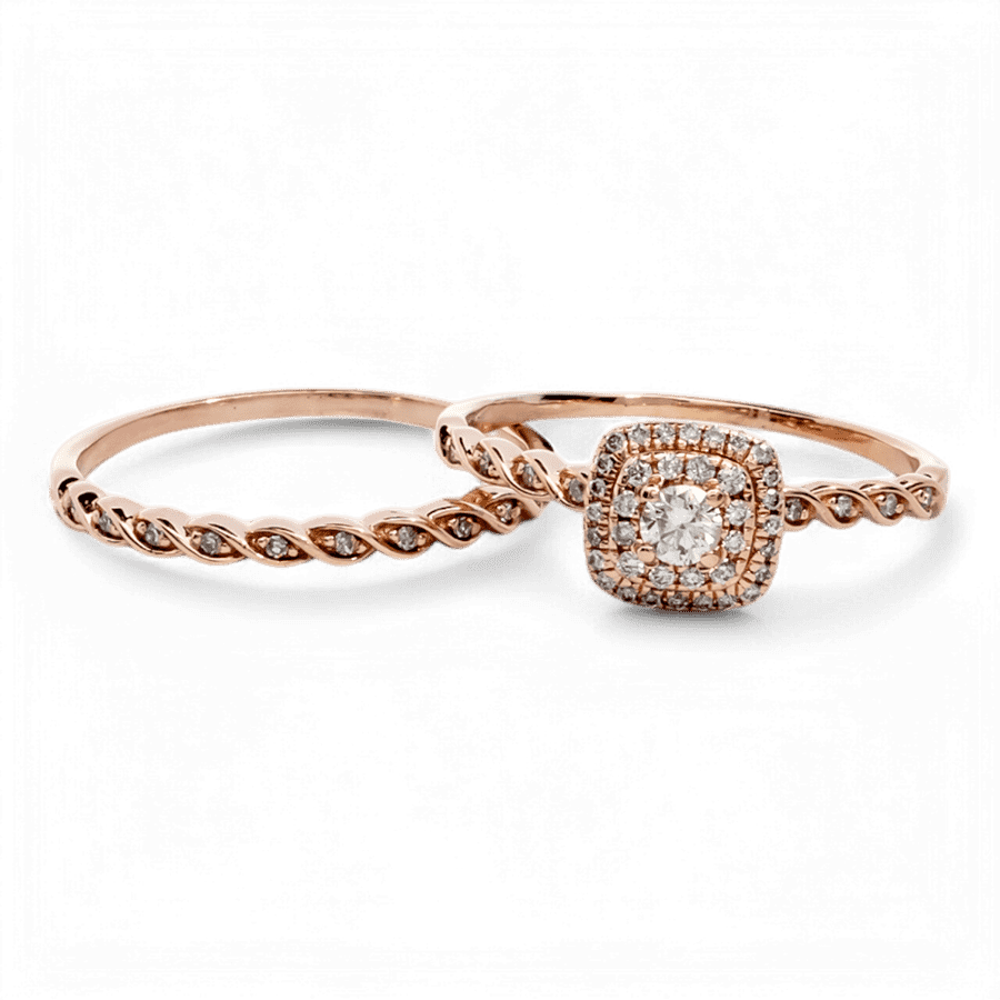  Rose Gold Ring with 0.64 Carats of Diamonds