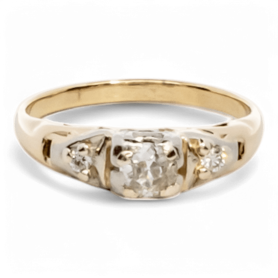  10k Yellow Gold Ring with 0.12 Carats of Diamonds