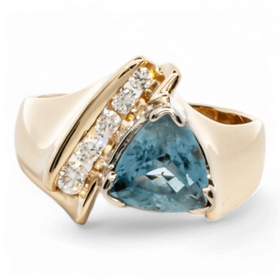  14k White Gold Ring with 0.05 Carats of Diamonds