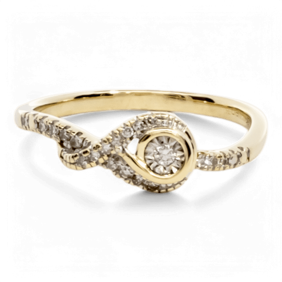  14k Yellow Gold Ring with 0.18 Carats of Diamonds