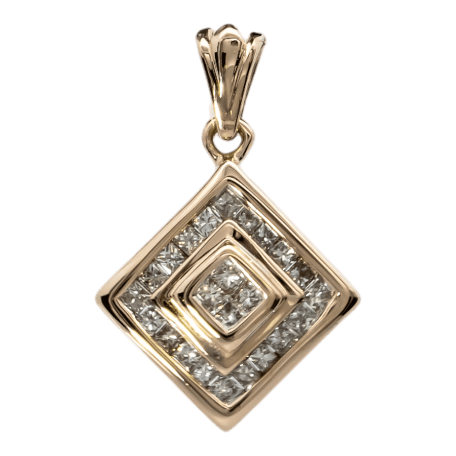 14k Yellow Gold Pendant with 0.72 Carats of Diamonds