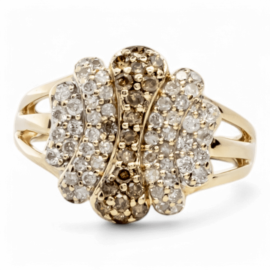 14k Yellow Gold Ring with 0.69 Carats of Diamonds