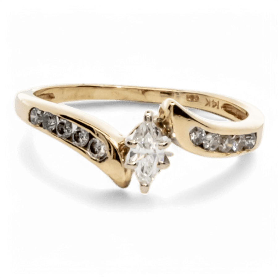  14k Yellow Gold Ring with 0.36 Carats of Diamonds