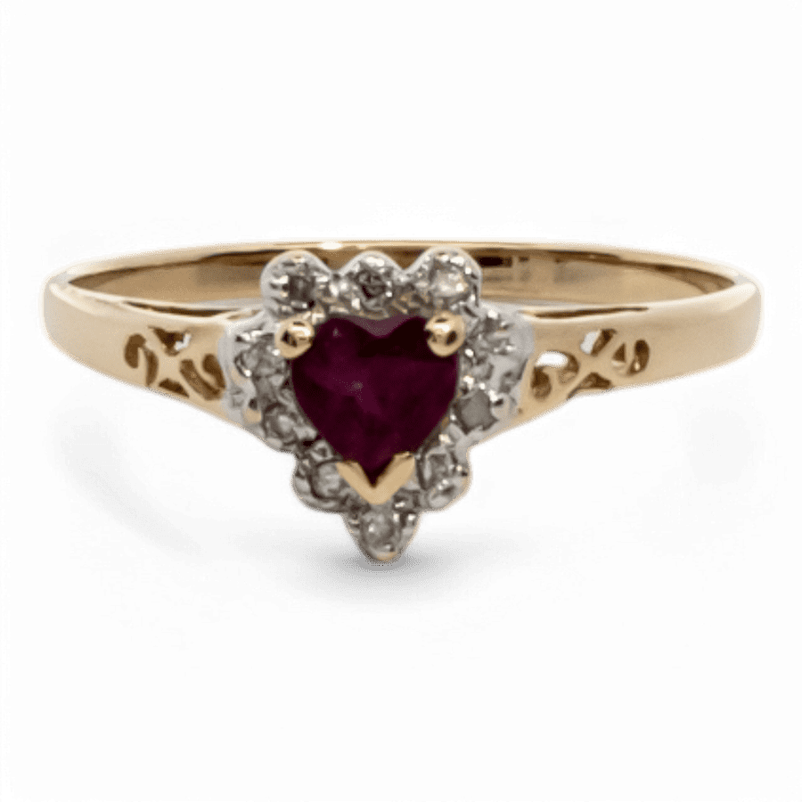  14k Yellow Gold Ring with 0.08 Carats of Diamonds