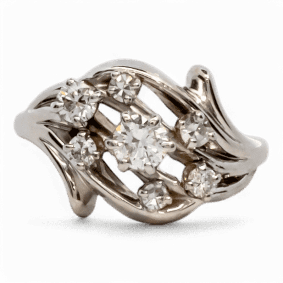  14k Yellow Gold Ring with 0.52 Carats of Diamonds