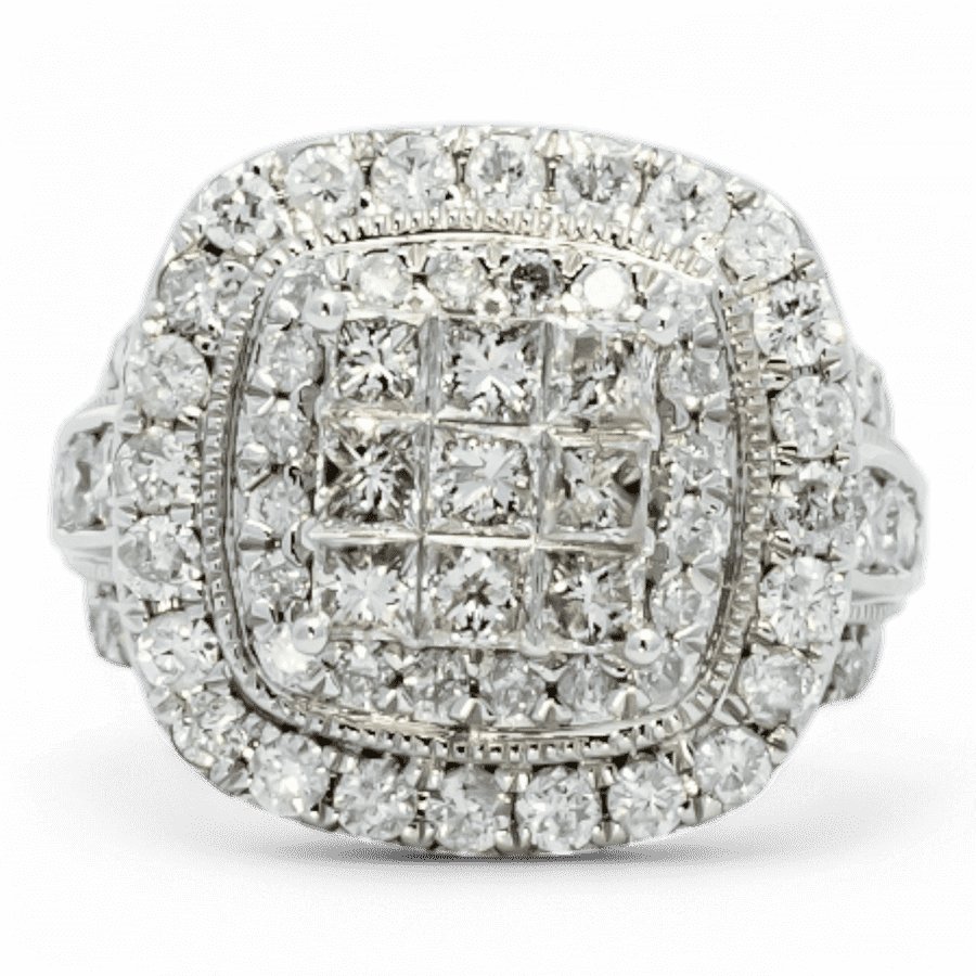  14k Rose Gold Ring with 1.85 Carats of Diamonds