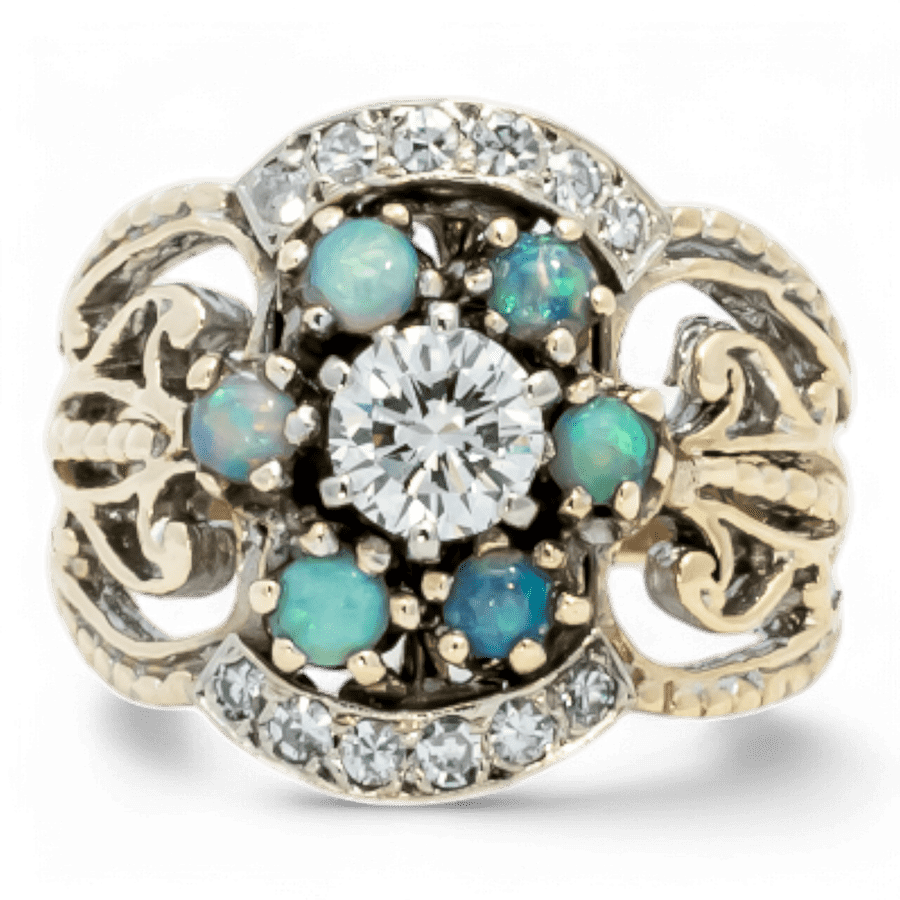  14k Yellow Gold Ring with 0.40 Carats of Diamonds
