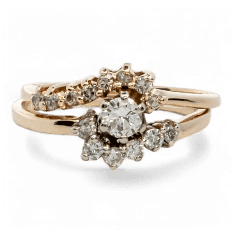  14k Yellow Gold Ring with 0.48 Carats of Diamonds