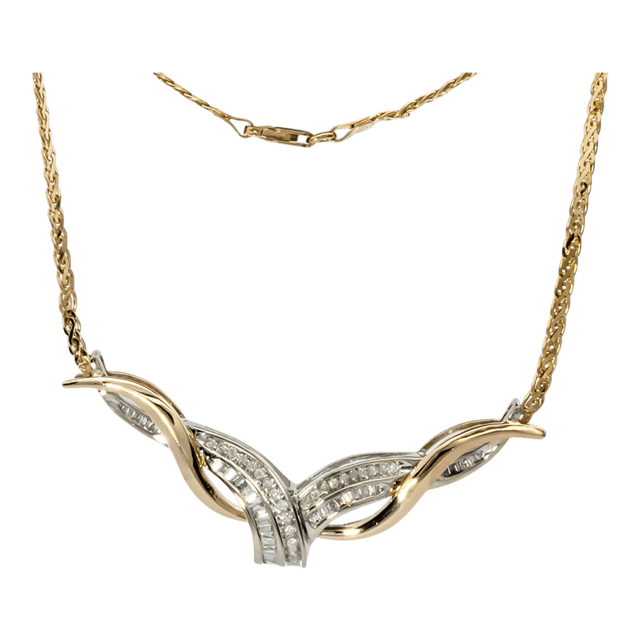  Yellow Gold Necklace with 1.16 Carats of Diamonds