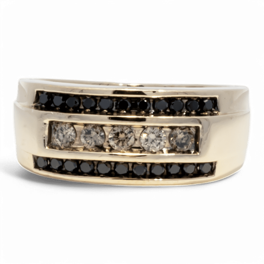  10k Yellow Gold Ring with 0.1 Total Carats of Diamonds 