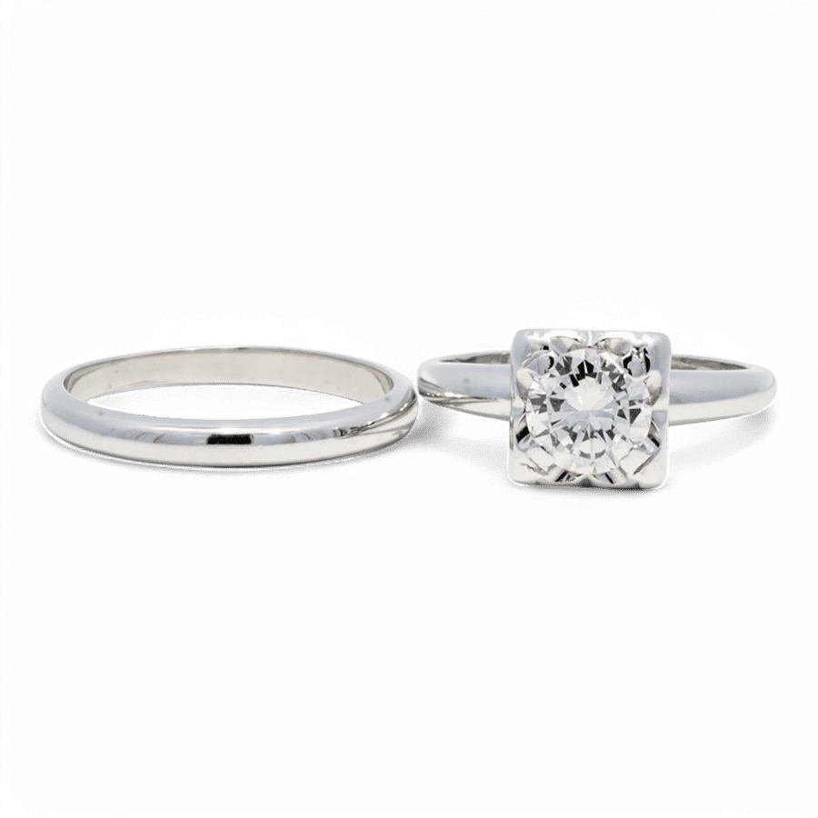 14k White Gold Ring with 0.68 Total Carats of Diamonds 