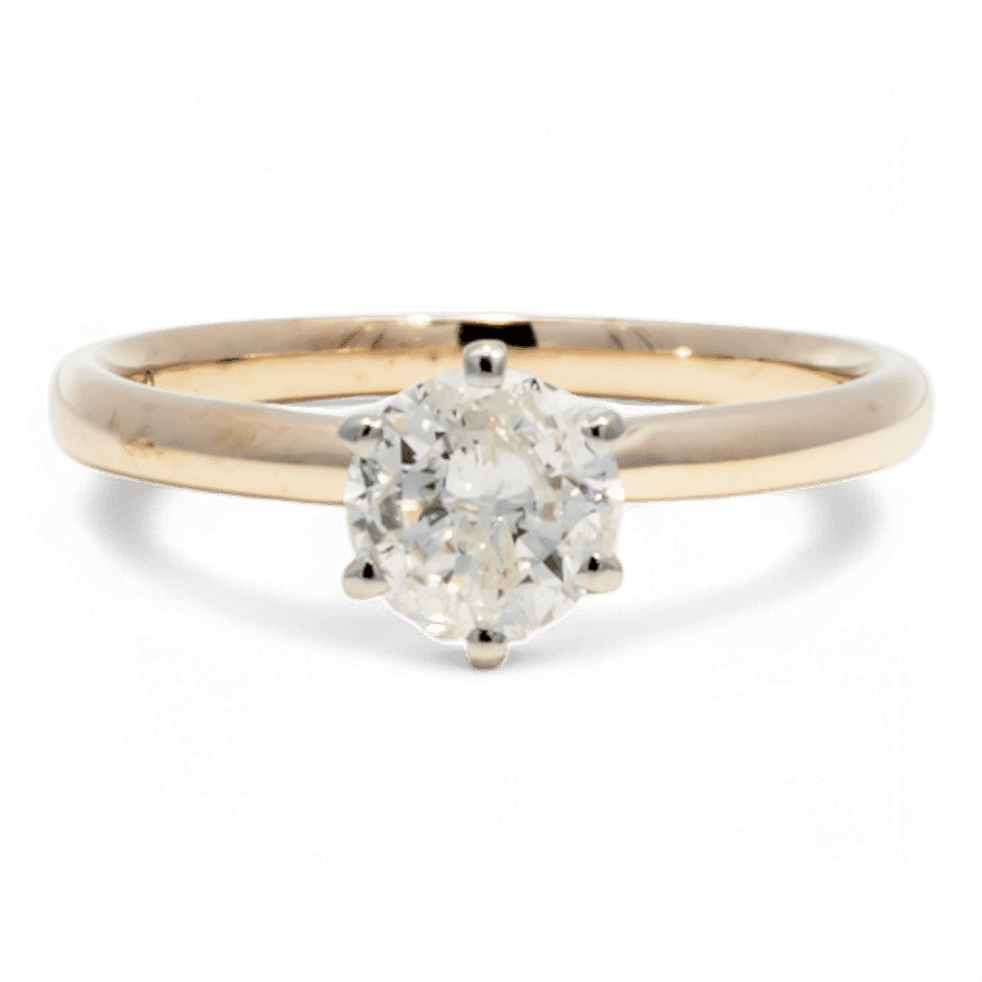  14k Yellow Gold Ring with 0.82 Total Carats of Diamonds 