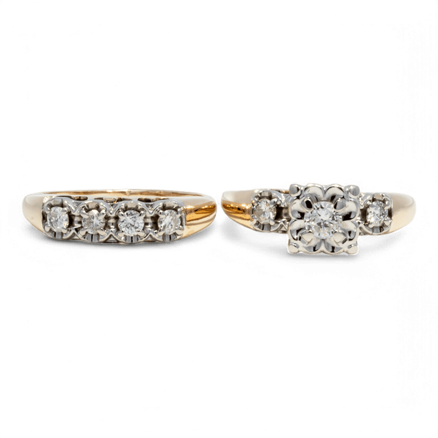  14k Yellow Gold Ring with 0.4 Total Carats of Diamonds 