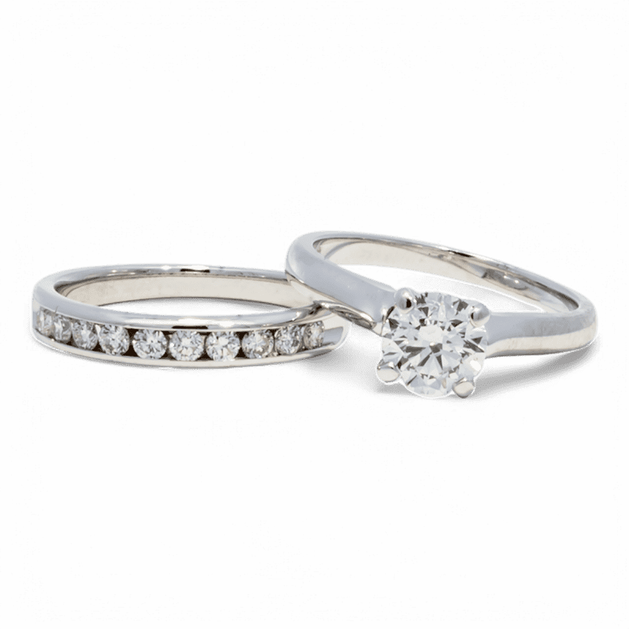  14k White Gold Ring with 0.75 Total Carats of Diamonds 