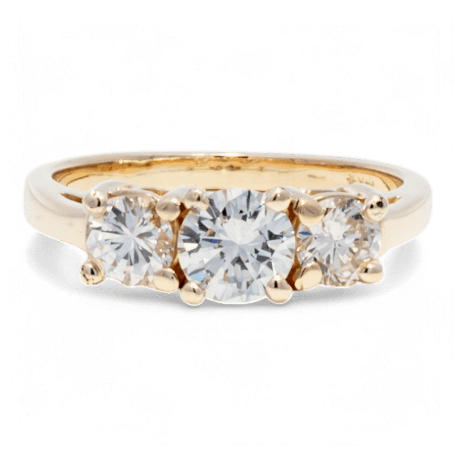  14k Yellow Gold Ring with 0.8 Total Carats of Diamonds 