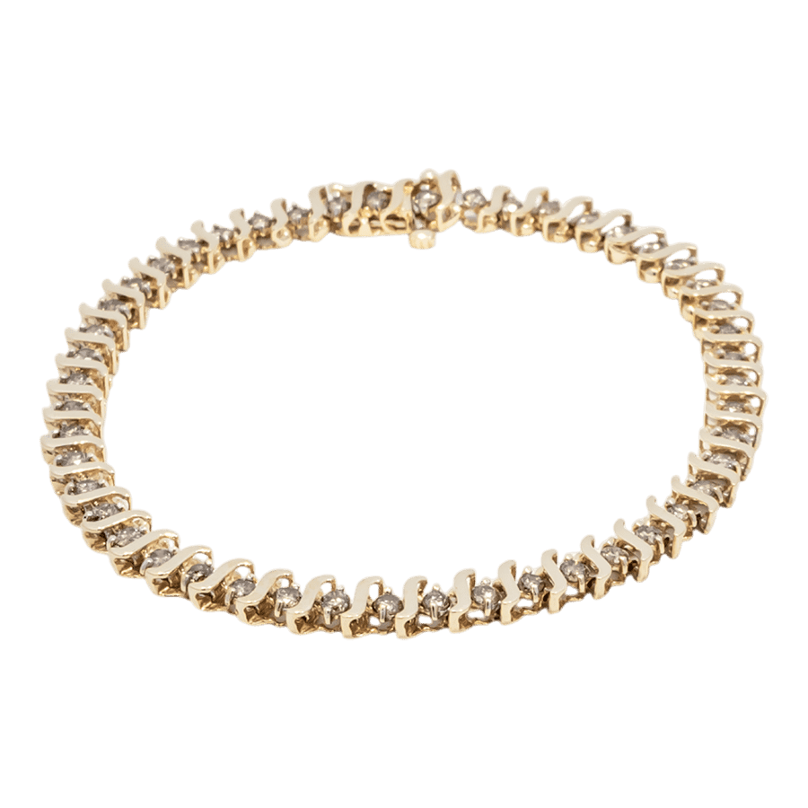  10k Yellow Gold Bracelet with 0.47 Total Carats of Diamonds 