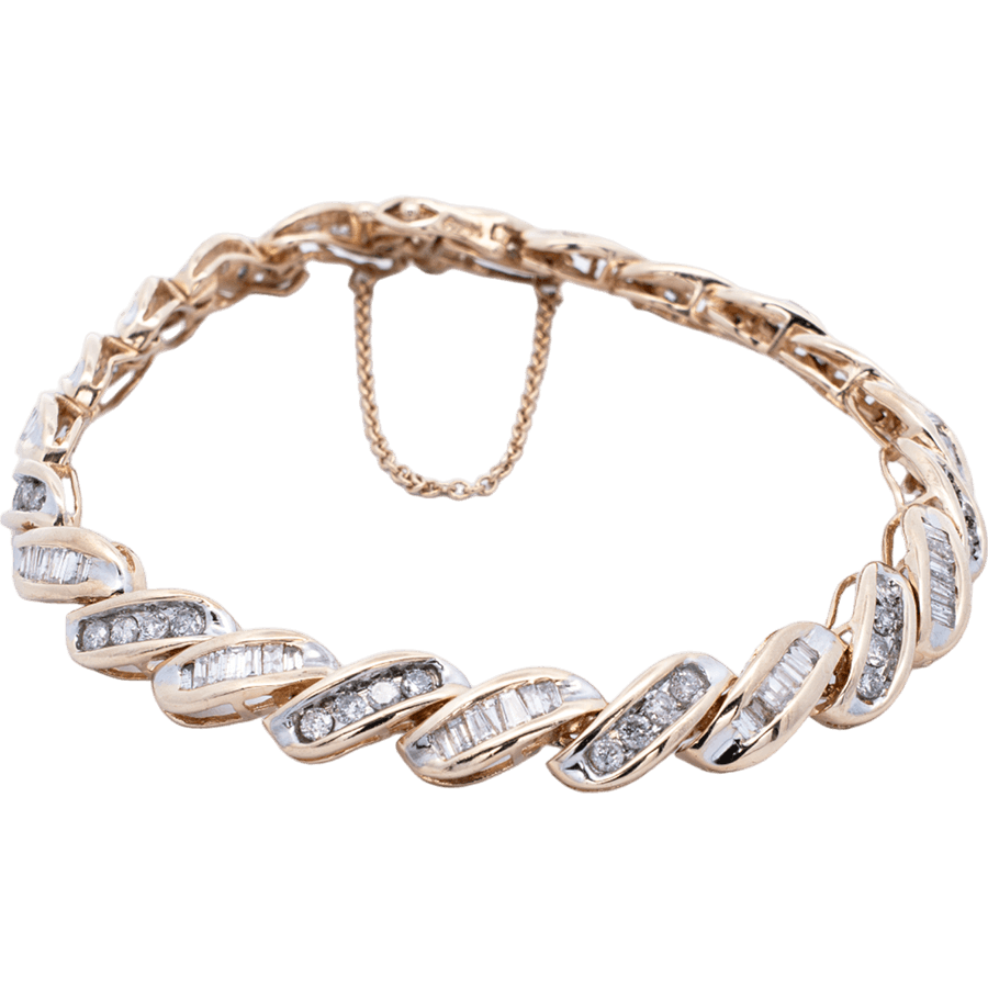  Bracelet 14k Yellow Gold 121 Diamonds