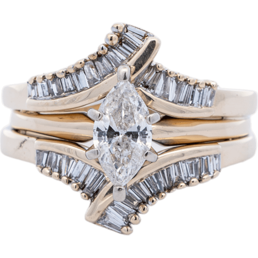  Ring 14k Yellow Gold 31 Diamonds