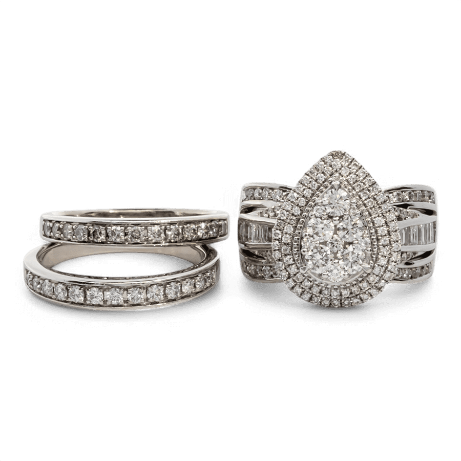  10k White Gold Ring with 3.07 Carats of Diamonds