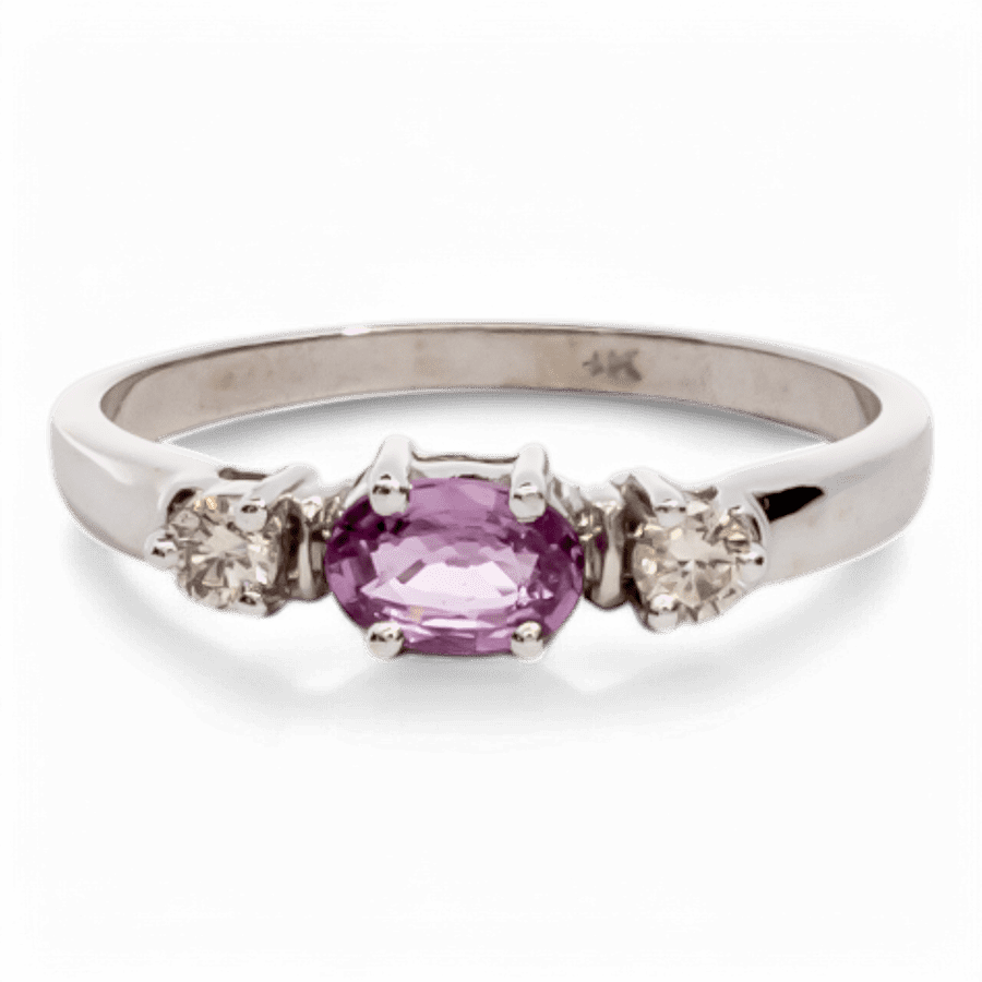  14k White Gold Ring with 0.14 Carats of Diamonds