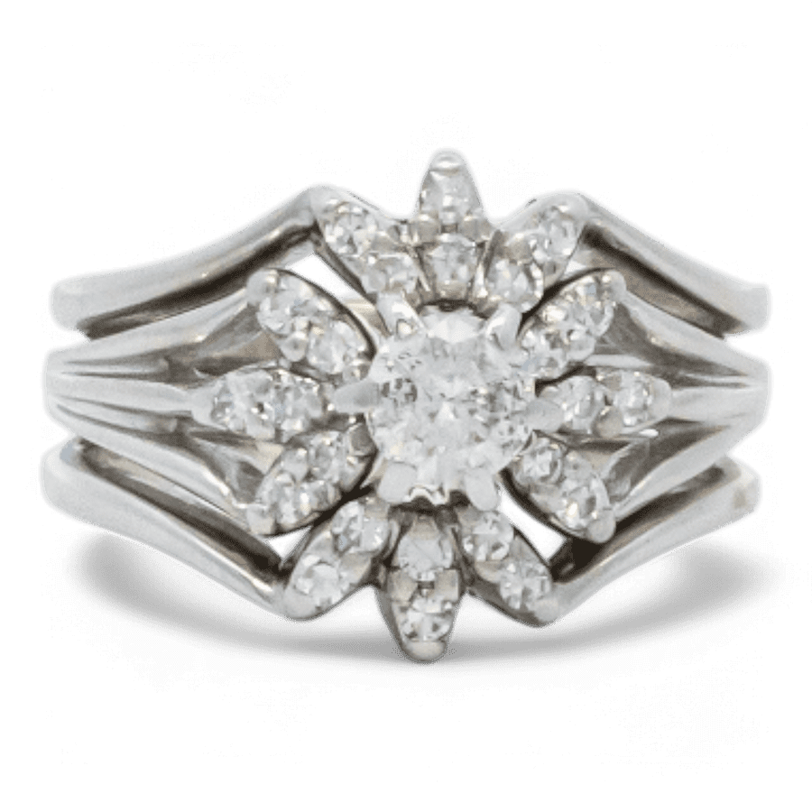 14k White Gold Ring with 0.49 Carats of Diamonds