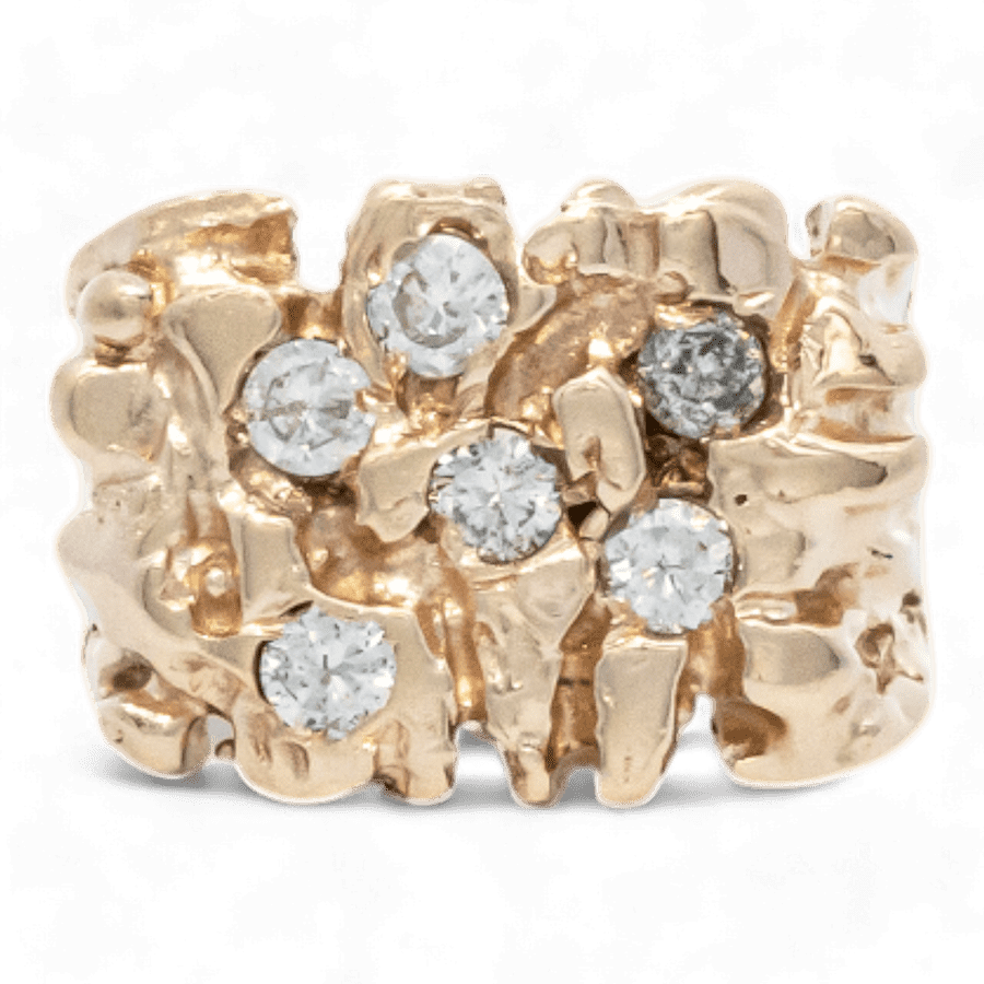  Yellow Gold Ring with 0.60 Carats of Diamonds
