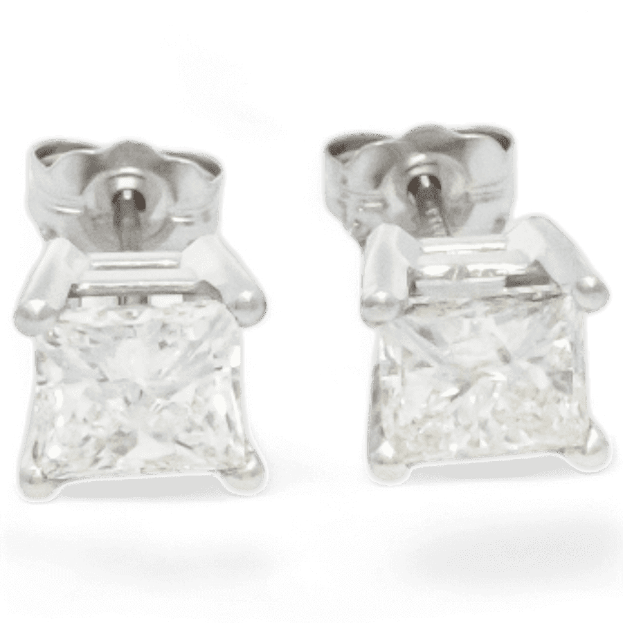  14k Yellow Gold Earrings with 1.42 Carats of Diamonds