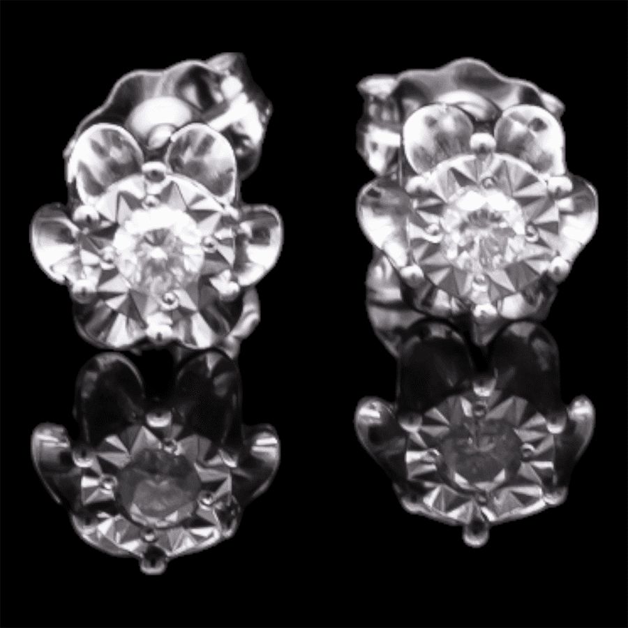  EARRINGS 2DIAS .10CTW 10KWG 0.5D