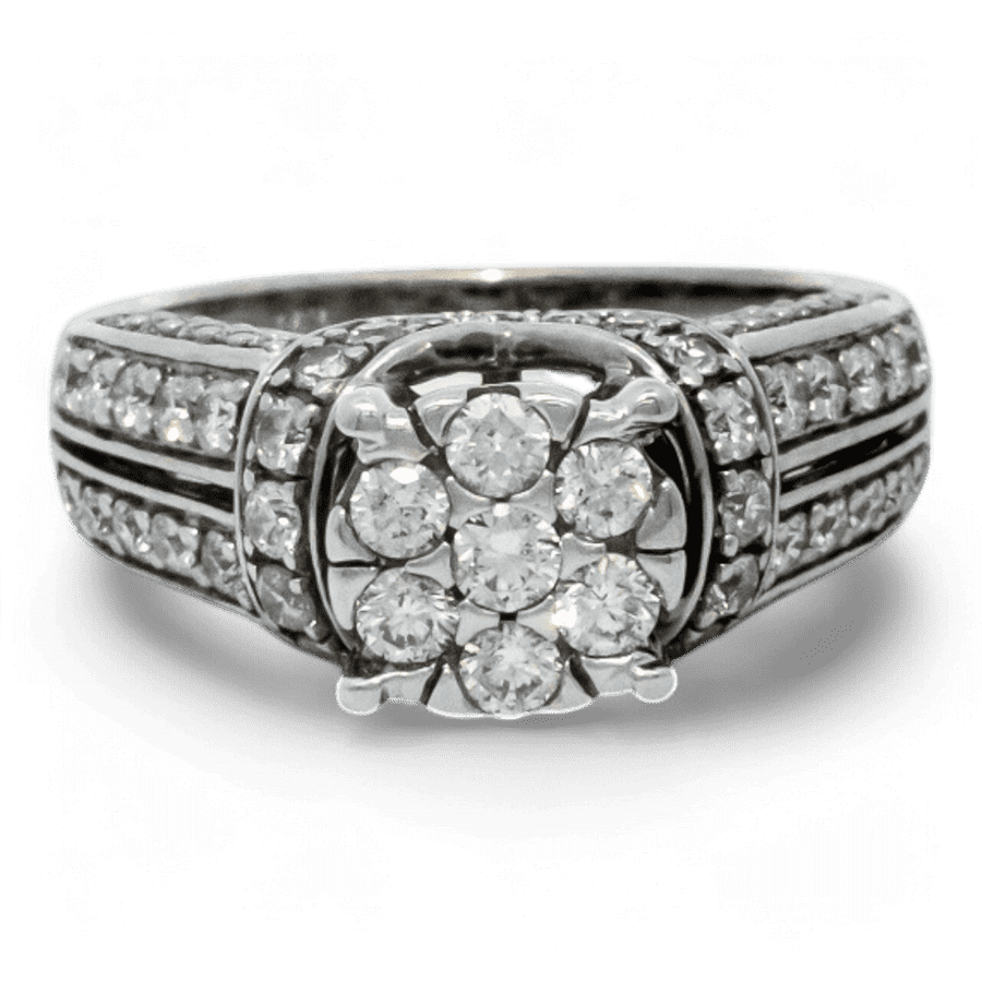  14k White Gold Ring with 0.95 Carats of Diamonds