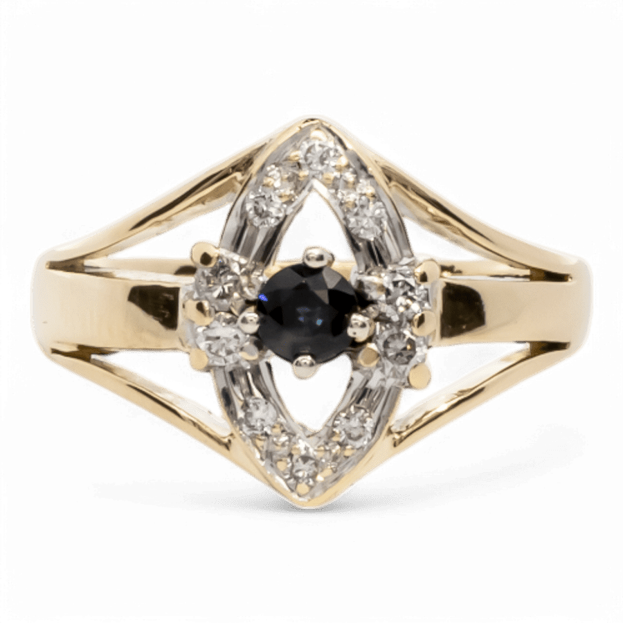  10k White Gold Ring with 0.14 Carats of Diamonds
