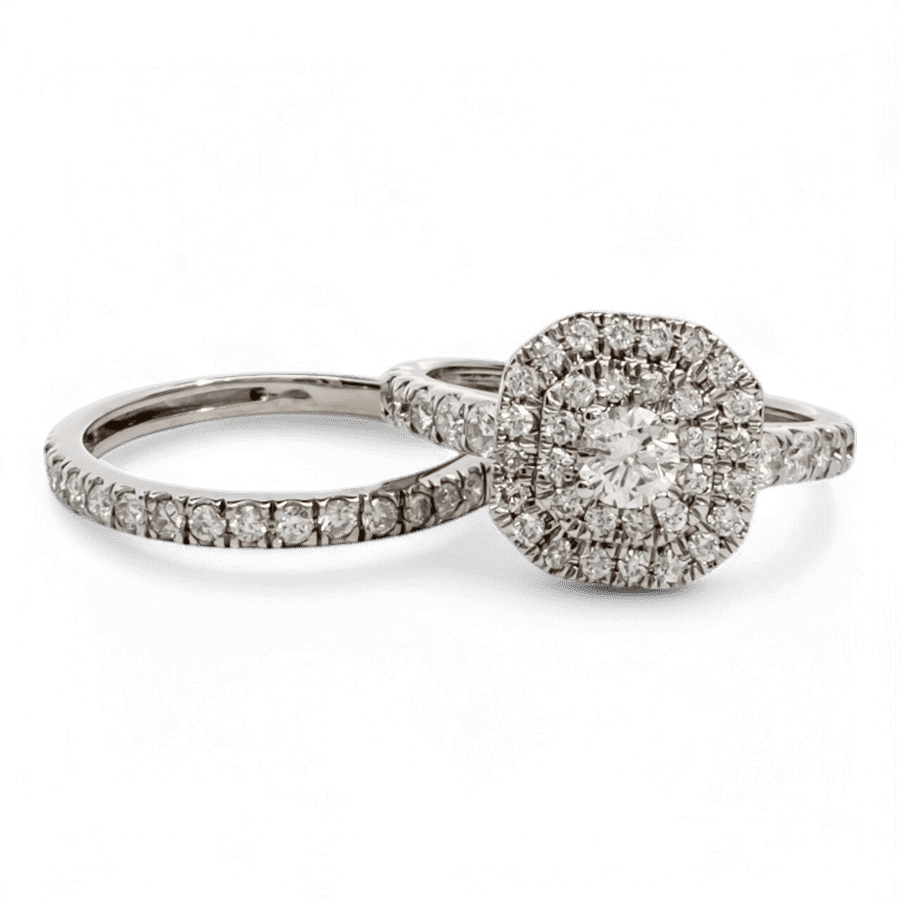  14k White Gold Ring with 0.76 Carats of Diamonds