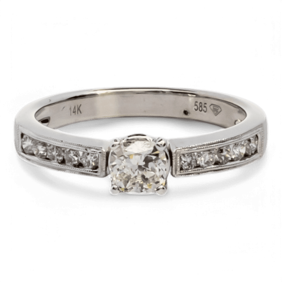  14k White Gold Ring with 0.62 Carats of Diamonds