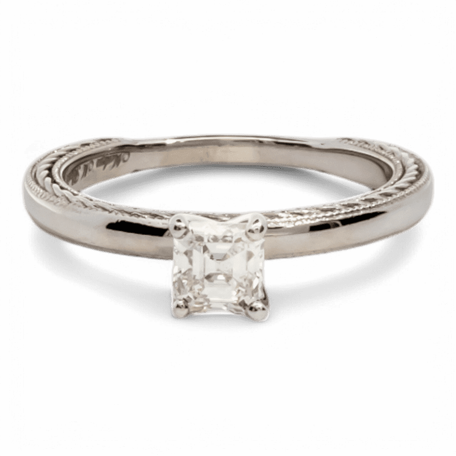  14k White Gold Ring with 0.63 Carats of Diamonds