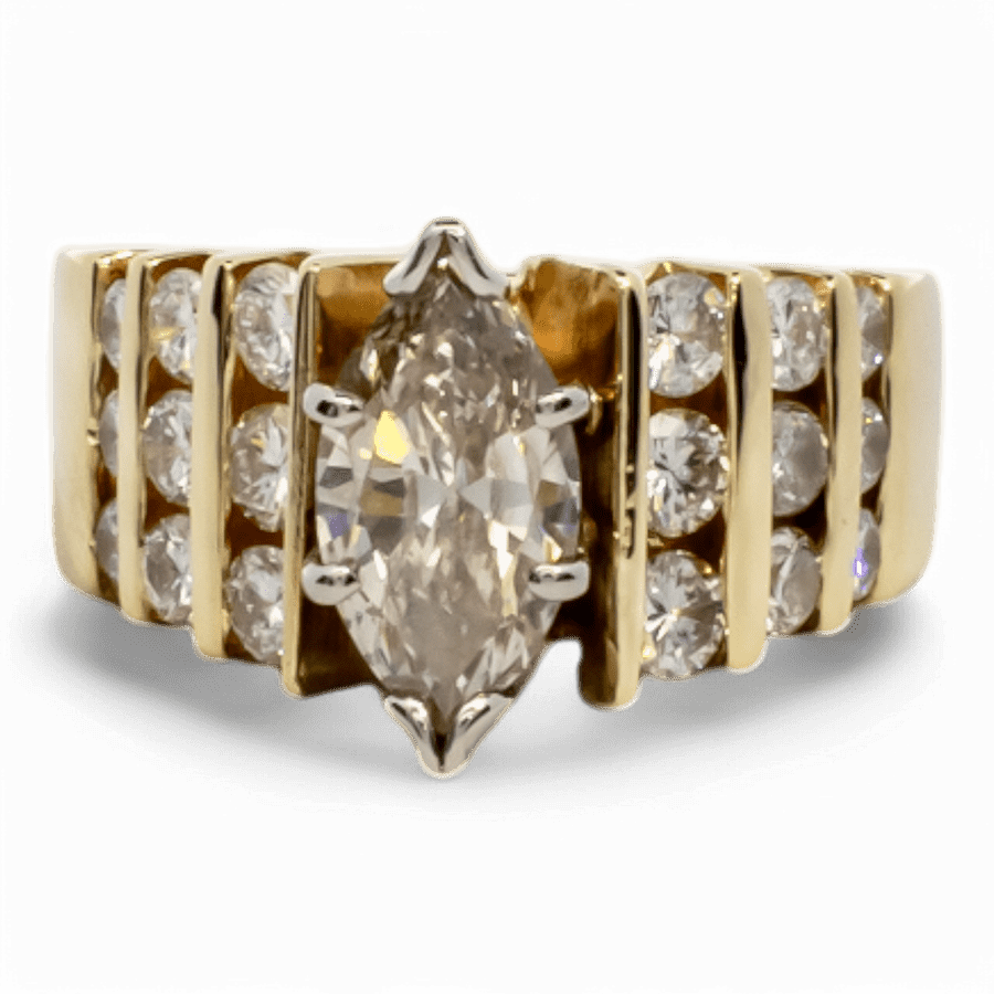  14k White Gold Ring with 1.77 Carats of Diamonds