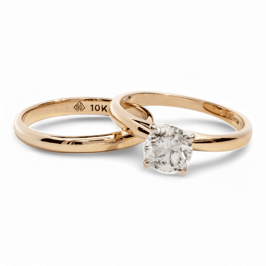  14k Yellow Gold Ring with 0.90 Carats of Diamonds
