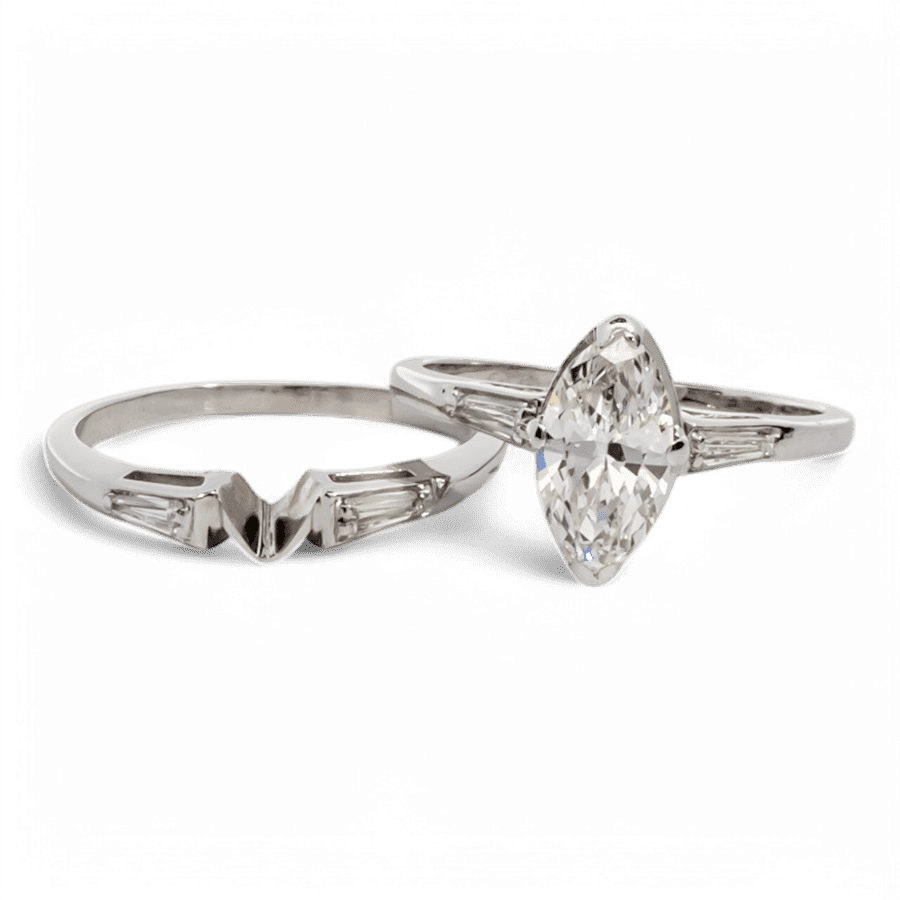  14k White Gold Ring with 0.95 Carats of Diamonds