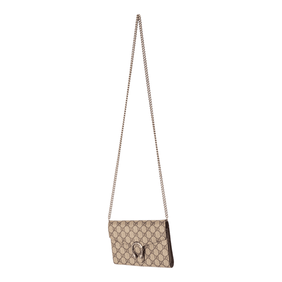 GUCCI GUCCI DIONYSUS GG SUPREME TAN WITH CHAIN