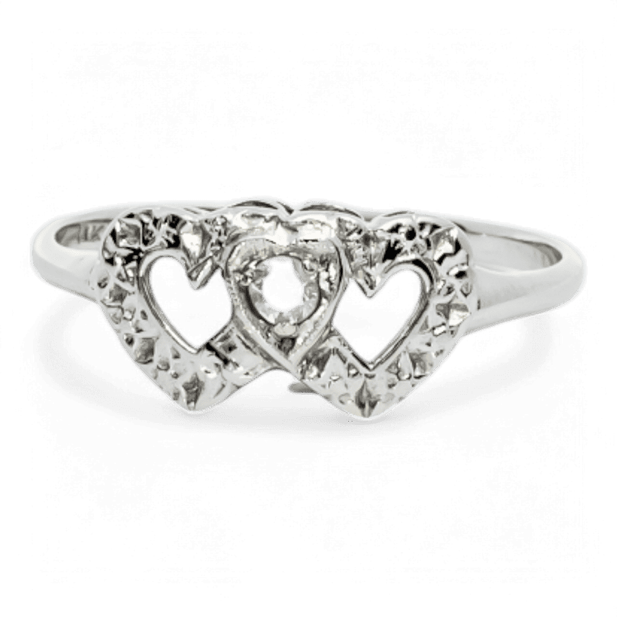  10k White Gold Ring with 0.07 Carats of Diamonds