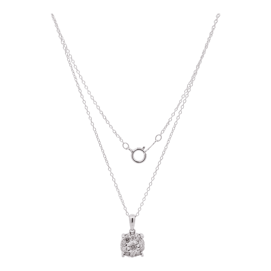  Silver Necklace with 0.35 Total Carats of Diamonds 